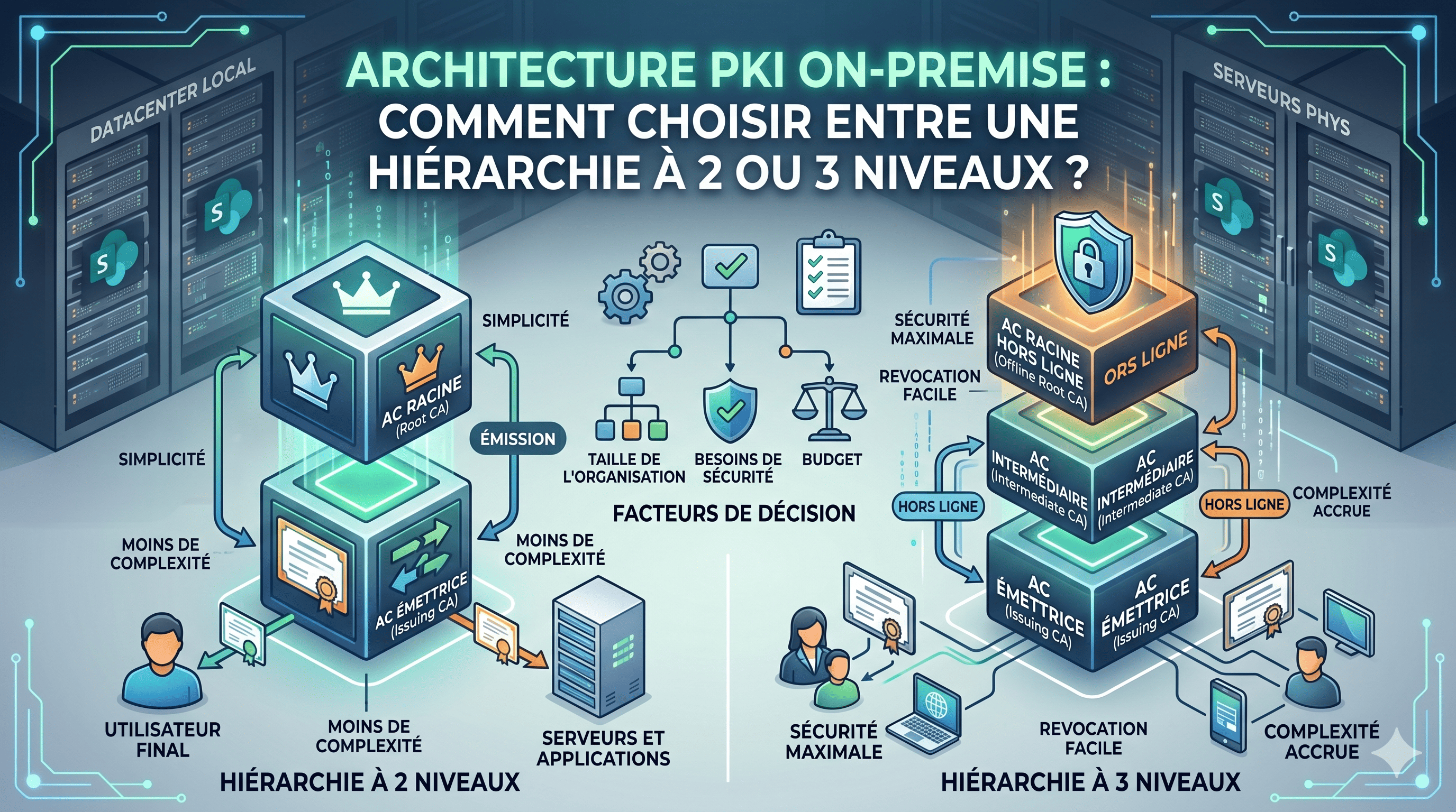 Architecture PKI On-Premise : Pourquoi choisir entre 2 ou 3 niveaux ?